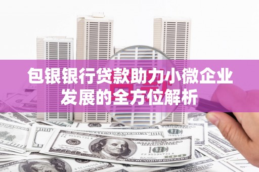 随州包银银行贷款助力小微企业发展的全方位解析