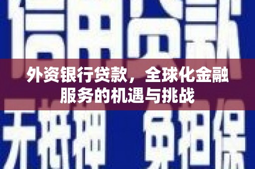 随州外资银行贷款，全球化金融服务的机遇与挑战