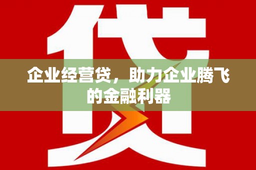 随州企业经营贷，助力企业腾飞的金融利器