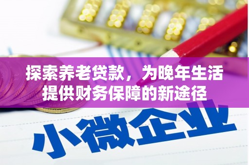 随州探索养老贷款，为晚年生活提供财务保障的新途径