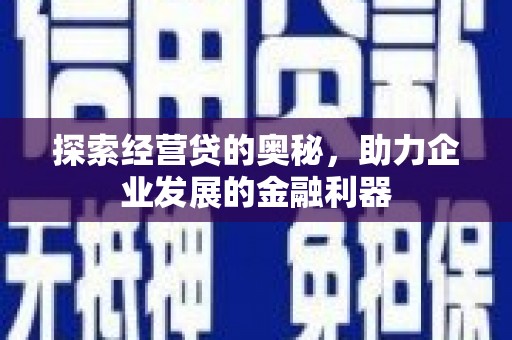 随州探索经营贷的奥秘，助力企业发展的金融利器