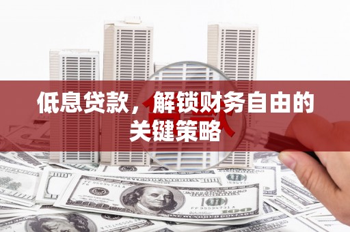 随州低息贷款，解锁财务自由的关键策略