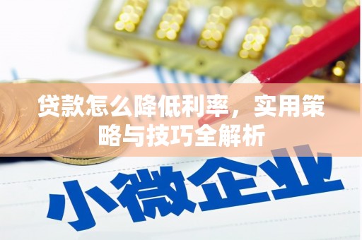 随州贷款怎么降低利率，实用策略与技巧全解析
